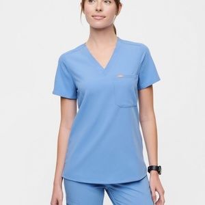 Figs Catarina Scrub Top and  Skinny Scrub Pants Ceil Blue - full set XS